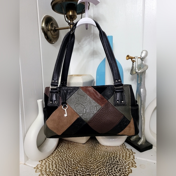 NWOT FOSSIL PATCHWORK BAG - Picture 2 of 15